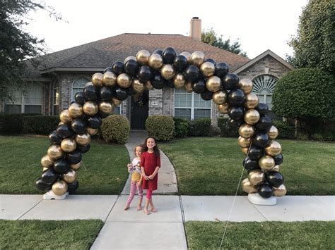 Black And Gold Balloon Arch Black And Gold Balloons Gold Balloons