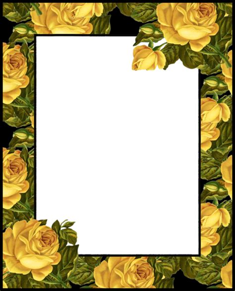 Transparent Png Photo Frame With Yellow Roses Flower Prints Framed