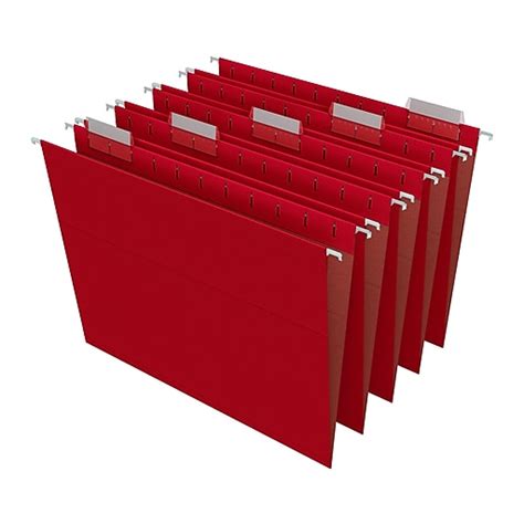 Tru Red Hanging File Folder 5 Tab Letter Size Red 25box Tr163535