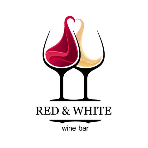 Wine Bar Logo Template Red And White Wine Glasses Логотип вина Логотип для бара Винные бары