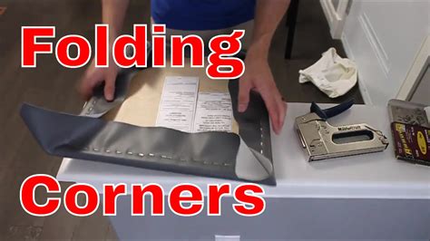 Then attach the edge of the fabric in the back. How to Recover a Chair Seat -- Easy to Fold Corners - YouTube