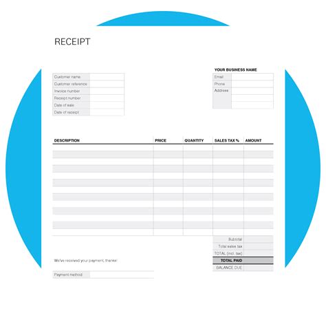 Free Receipt Template Xero Ph