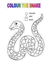 I know it probably seems strange to read that word. COLOUR THE SNAKE FOLLOWING THE INSTRUCTIONS - ESL ...