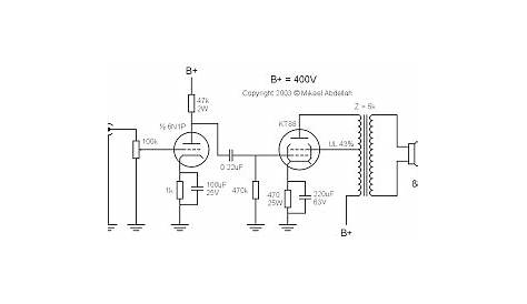 el84 single ended amplifier schematic