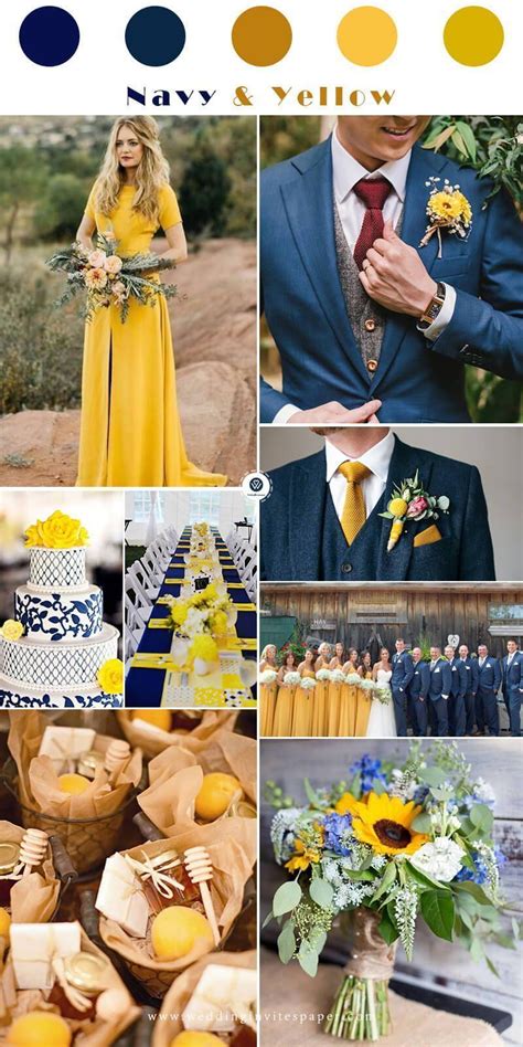 Top 7 Early Spring Navy Blue Wedding Color Palettes Navy And Yellow