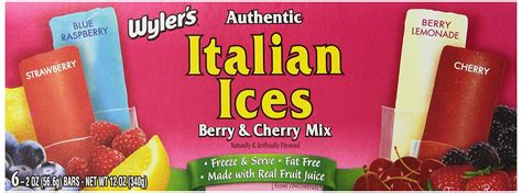 Wyler S Italian Ice Fat Free Freezer Bars Berry Cherry Mix