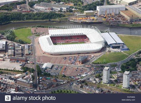 The stadium primarily hosts sunderland a.f.c. STADIUM OF LIGHT, Sunderland. Aerial view. Home of ...