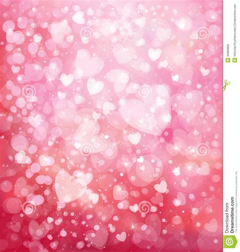 Vector Glitter Pink Background With Hearts Stock Photos