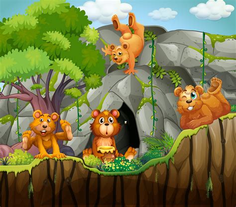 Four Bears Living In The Cave 434260 Download Free