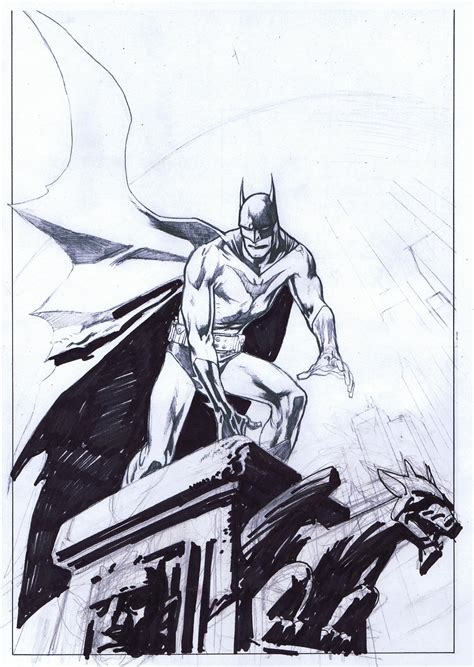 Learn how to draw batman. Kevin Nowlan: Batman gargoyle drawing #3