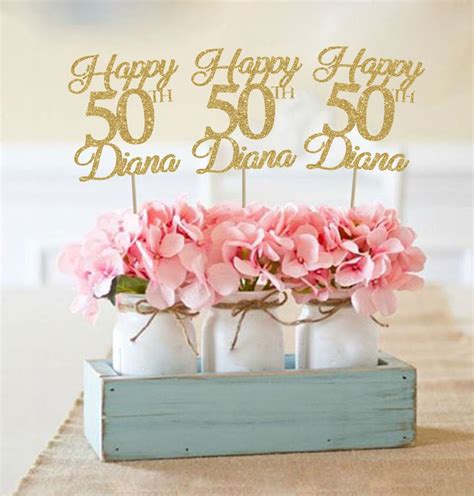 50th Birthday Centerpieces 50 Centerpieces 50th Birthday Party Etsy
