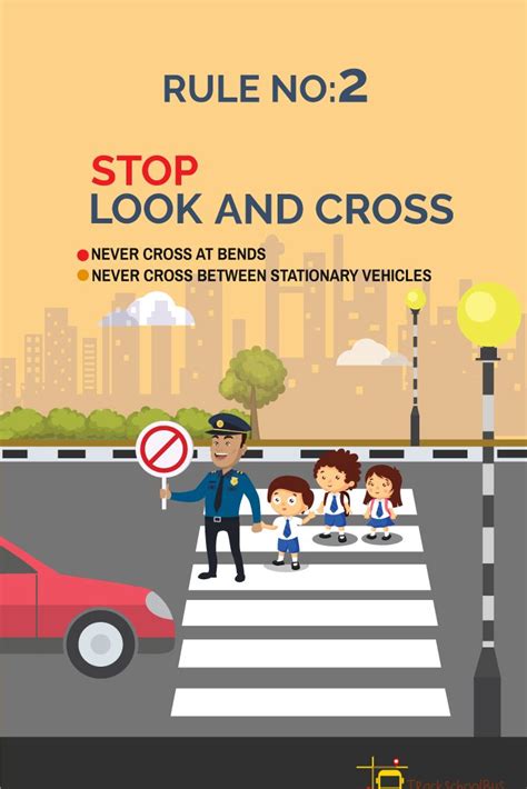 Road Safety Rules Rule No2 Stop Look And Cross Road Safety Slogans