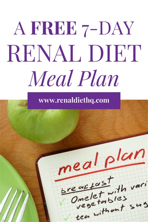 Get A Free 7 Day Meal Plan For Your Renal Diet Kidney Disease Diet