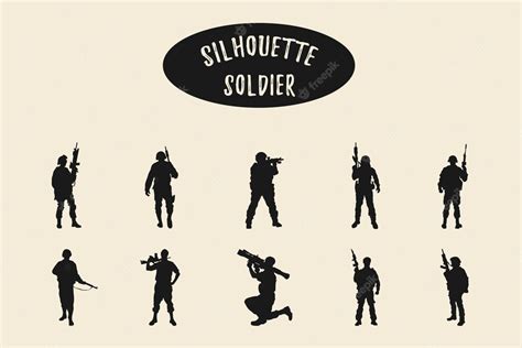 Premium Vector Soldier Silhouettes Army Silhouette Of Men Soldiers