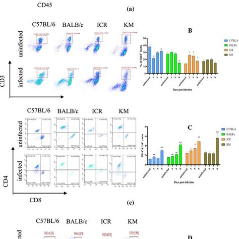 Flow Cytometry Analysis Of Splenocyte Subsets At 3 5 8 Dpi