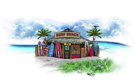 Tropical Fade Surf Shack Digital Art By Messina Graphix Pixels