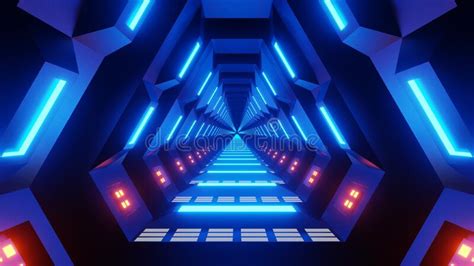 Flight In Abstract Sci Fi Tunnel 3d Render Futuristic Vj Motion