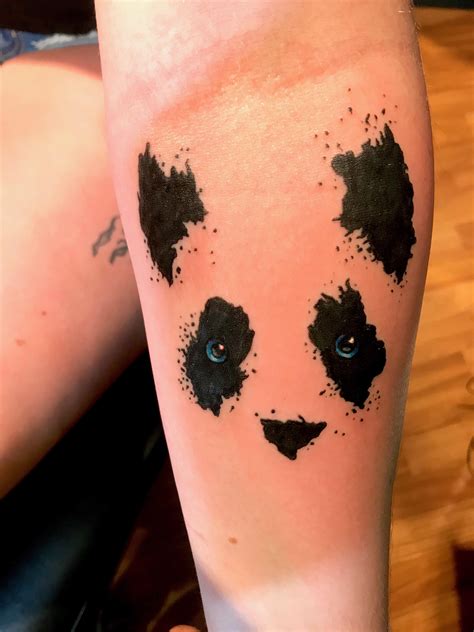 Panda Face Done By Chico At Club Tattoo In Las Vegas Rtattoos
