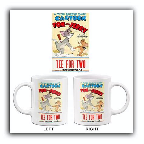 Tee For Two Tom And Jerry 1953 Cartoon Movie Poster Mug Mugs