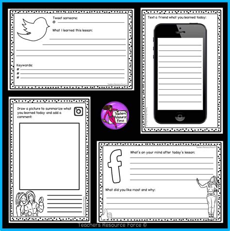 Question i still have things i learned today things i found. Social Media Exit Tickets for Plenaries - Editable