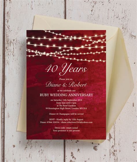 37+ 40 Year Wedding Anniversary Invitations