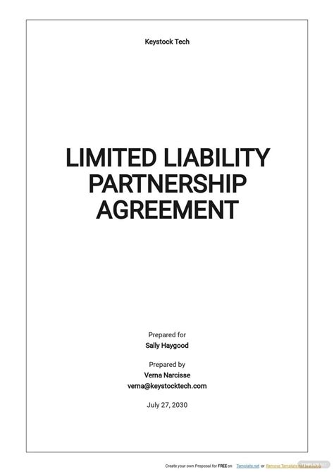 Limited Liability Partnership Agreement Template Google Docs Word Apple Pages Template Net