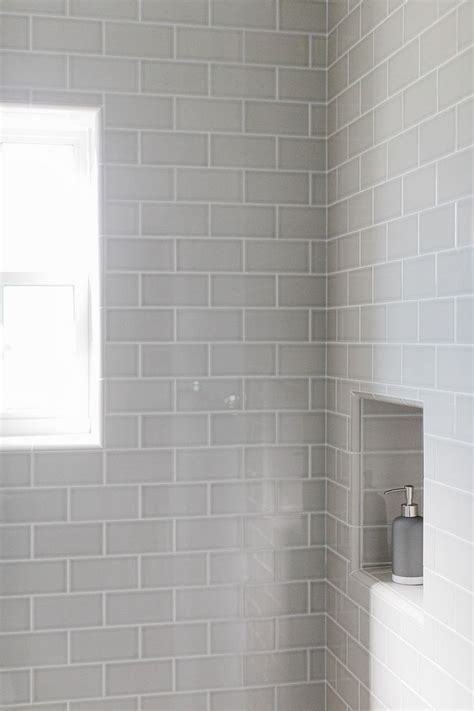 If you want your house to look urbanistic you should choose a modern style. Grey subway tile Bathroom with 3x6 grey subway tile ...