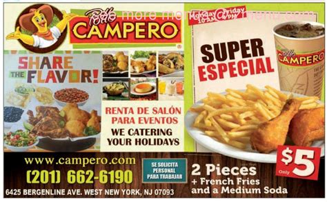 Menu At Pollo Campero Restaurant West New York