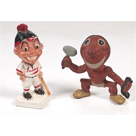 Cleveland Indians Chief Wahoo Statue Plus Rempel Doll Cowans