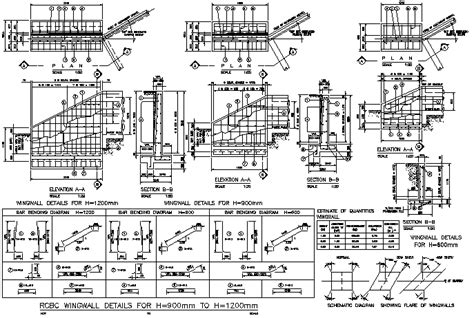 Details Of Wing Wall Dwg File Cadbull