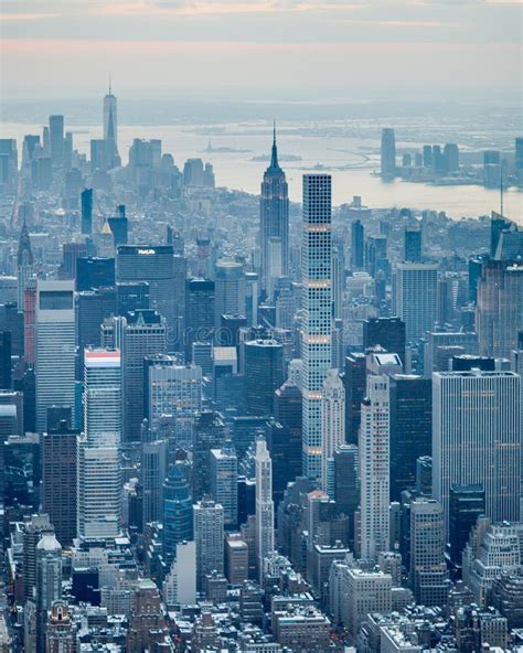 Vertical Aerial Shot Of Skyscrapers In New York Editorial Stock Photo