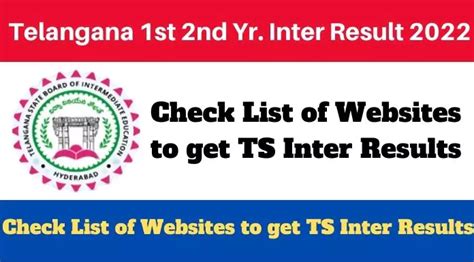 Telangana 1st And 2nd Year Inter Result 2022 Declared Check List Of