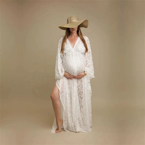 Boho Maternity Lace Dresses For Photo Shoot Pregnant Woman Photography