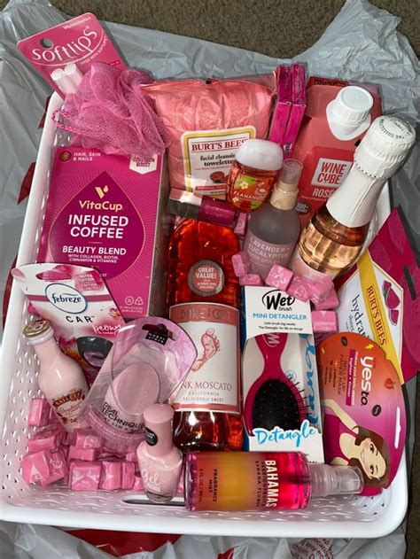 Pink Aesthetic Basket Diy Birthday Gifts For Friends Birthday Gifts For Best Friend Cute