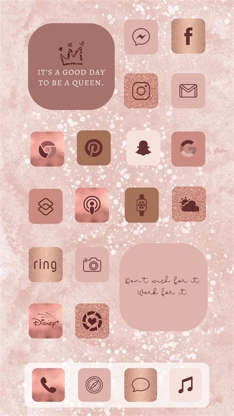 Rose Gold Glitter Aesthetic Iphone Apps Ios 14 App Bundle Etsy Ios