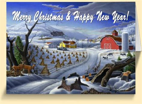 Appalachian Rural Country Farm Christmas Greeting Cards For Sale