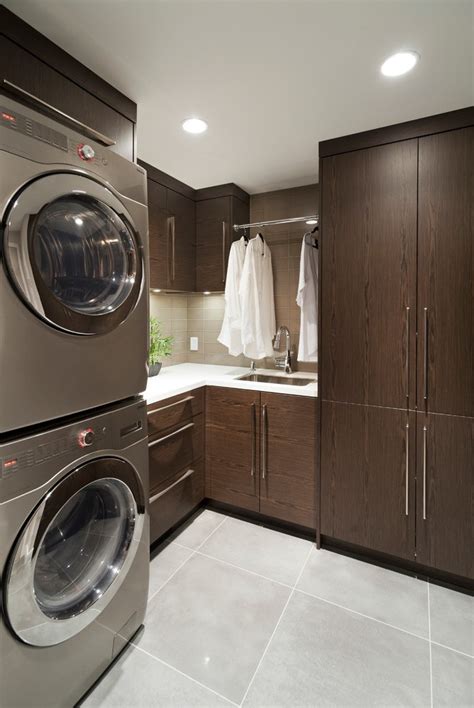 vancouver lowes stacked washer dryer laundry room contemporary with ...