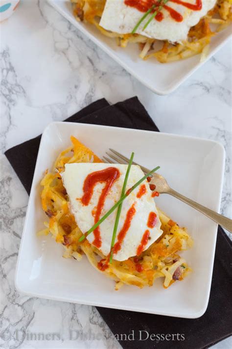 Season with salt and pepper, to taste. Bacon & Cheese Hash Brown Waffles - Dinners, Dishes, and ...