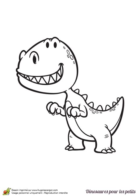 Dessin Pour Enfant Coloriage Dun Petit Dinosaure T Rex Un Peu