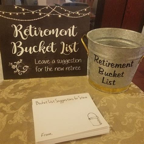 Retirement Bucket List Sign Printable Retirement Party Sign Etsy