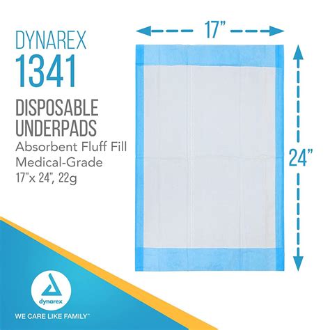 Dynarex Disposable Underpad 17 Inches X 24 Inches 100 Count