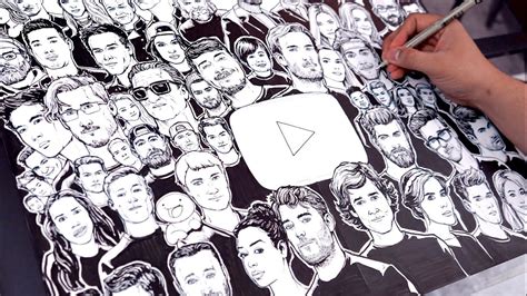 Drawing 50 Youtubers Picked By You Youtube