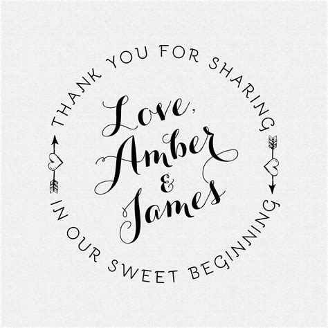 Custom Our Sweet Beginning Stamp, Wedding Favor, Thank You Stamp, Self
