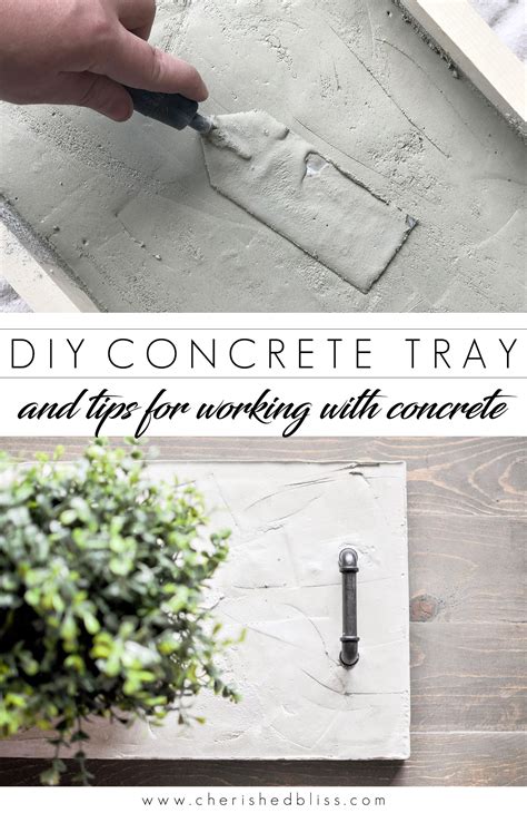 DIY Concrete Tray Centerpiece & tips for using Concrete - Cherished