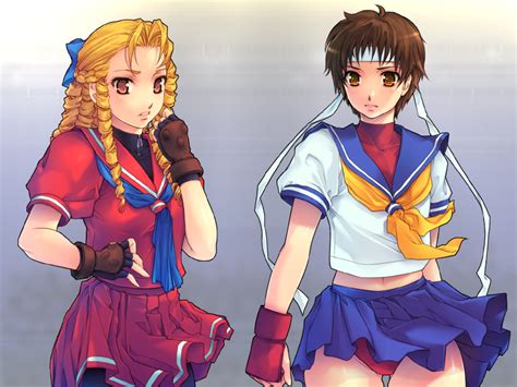Kasugano Sakura And Kanzuki Karin Street Fighter And 1 More Drawn By