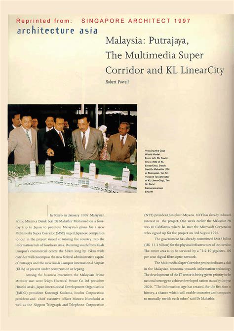 The multimedia super corridor is framed in terms of a fully developed, modern malaysia before the author traces an imagined trajectory through surrounding landscapes in the late 1990s. Singapore Architect 1997Architecture AsiaMalaysia ...