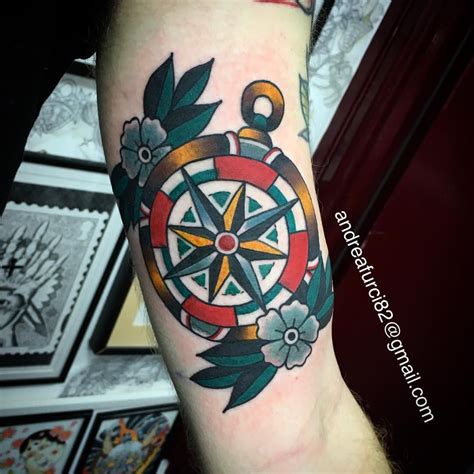 Andreafurci Traditional Compass Tattoo Nautical Tattoo Sleeve Men