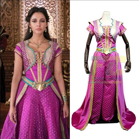 2019 Movie Aladdin Jasmine Princess Top Quality Cosplay Costume Custom Made Jasmine Costume