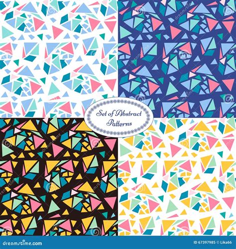 Set Of Seamless Abstract Patterns Stock Vector Illustration Of