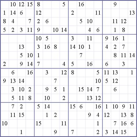 Sudoku 16 X 16 Para Imprimir Mega Sudoku 16x16 Large Print Easy To